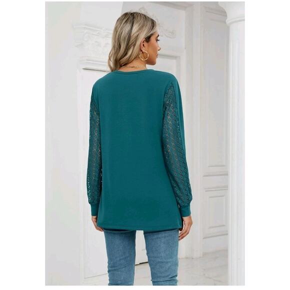 BMJL Womens Tunic Tops Fall Dressy Causal Blouses Lace Long Sleeve Size Large - Picture 5 of 7